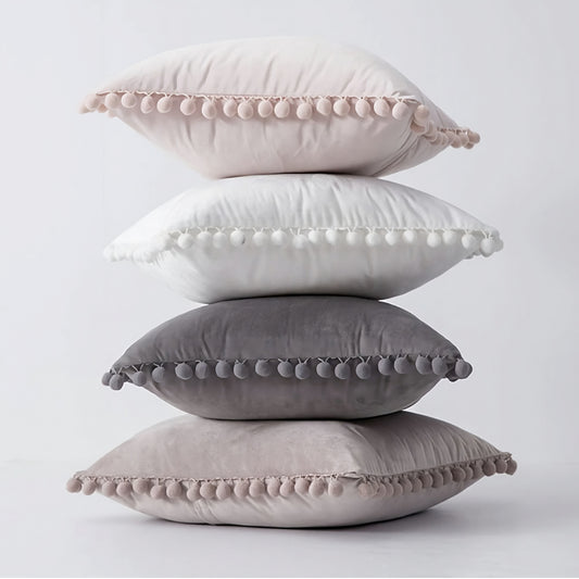 Velvet Pompom Cushions