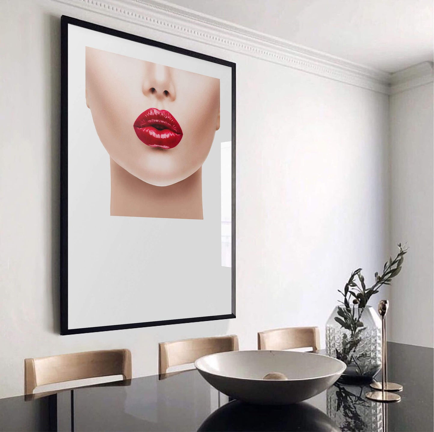 Couture Collection: Ruby Lips Fashion Art Print