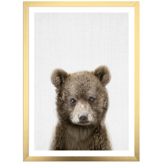 Baby teddy bear cub poster nursery art