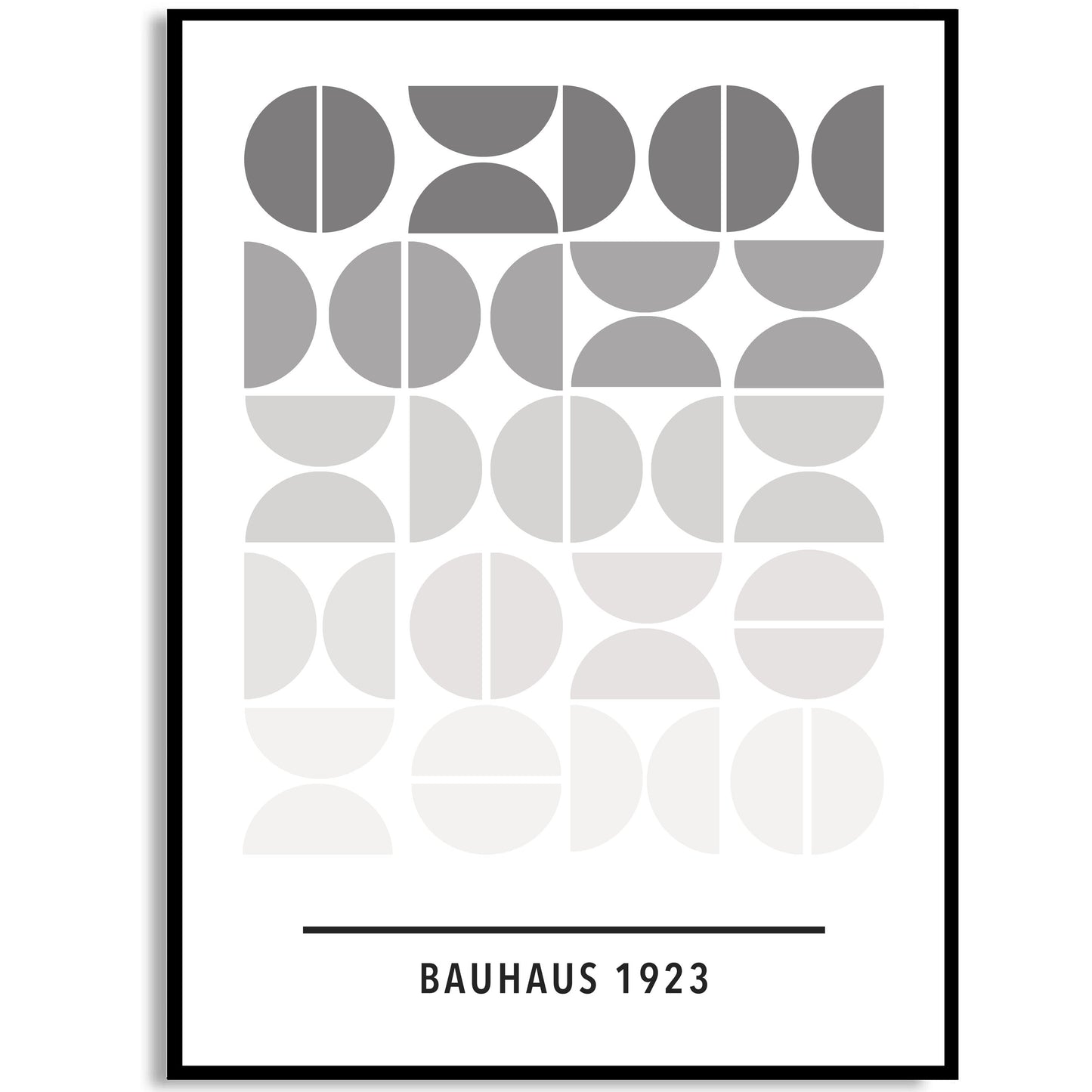 Harmaa Bauhausin taideprintti