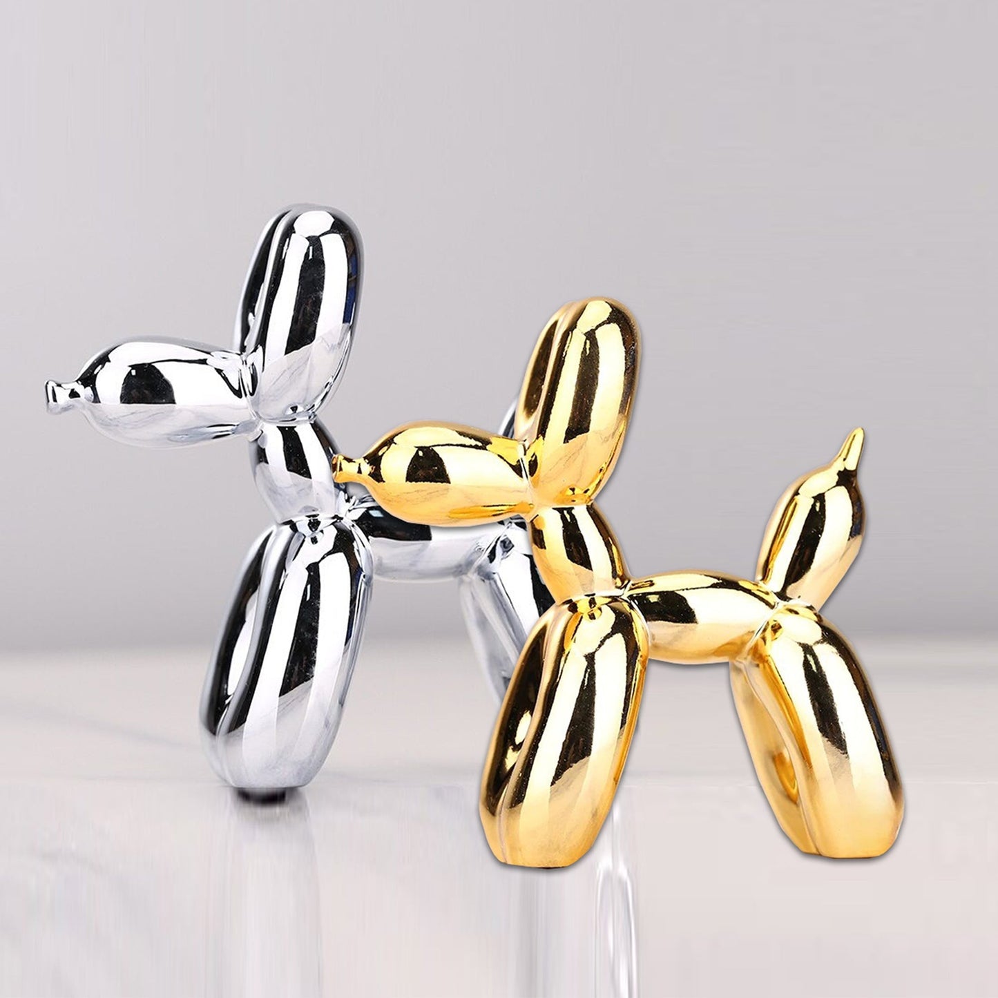 Electroplated Balloon Dog Sculptures - 2 Colours
