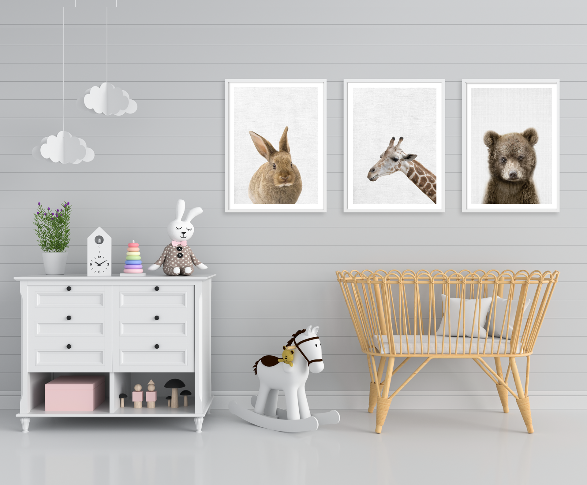 Baby bunny rabbit print, kids art