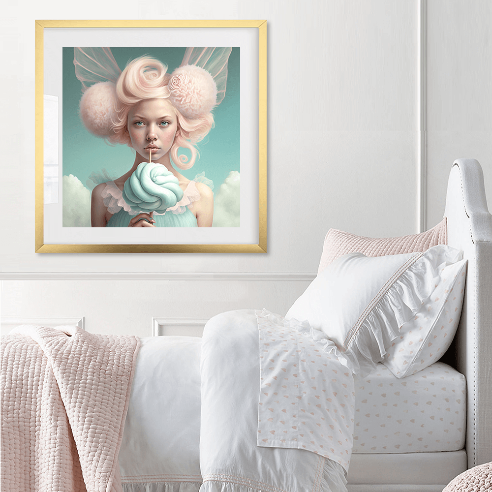 Cotton Fairy Girl Art Print