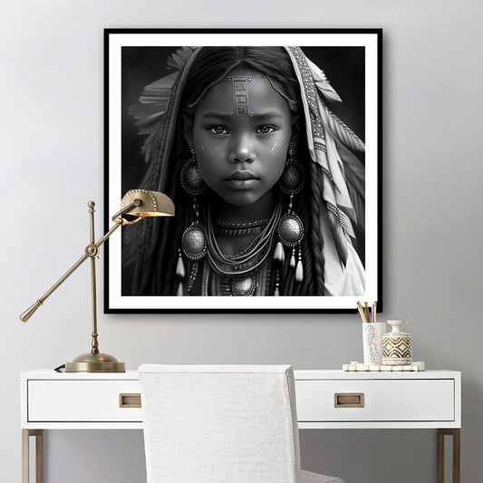 Stampa d'arte indiana Apache 'senza paura'