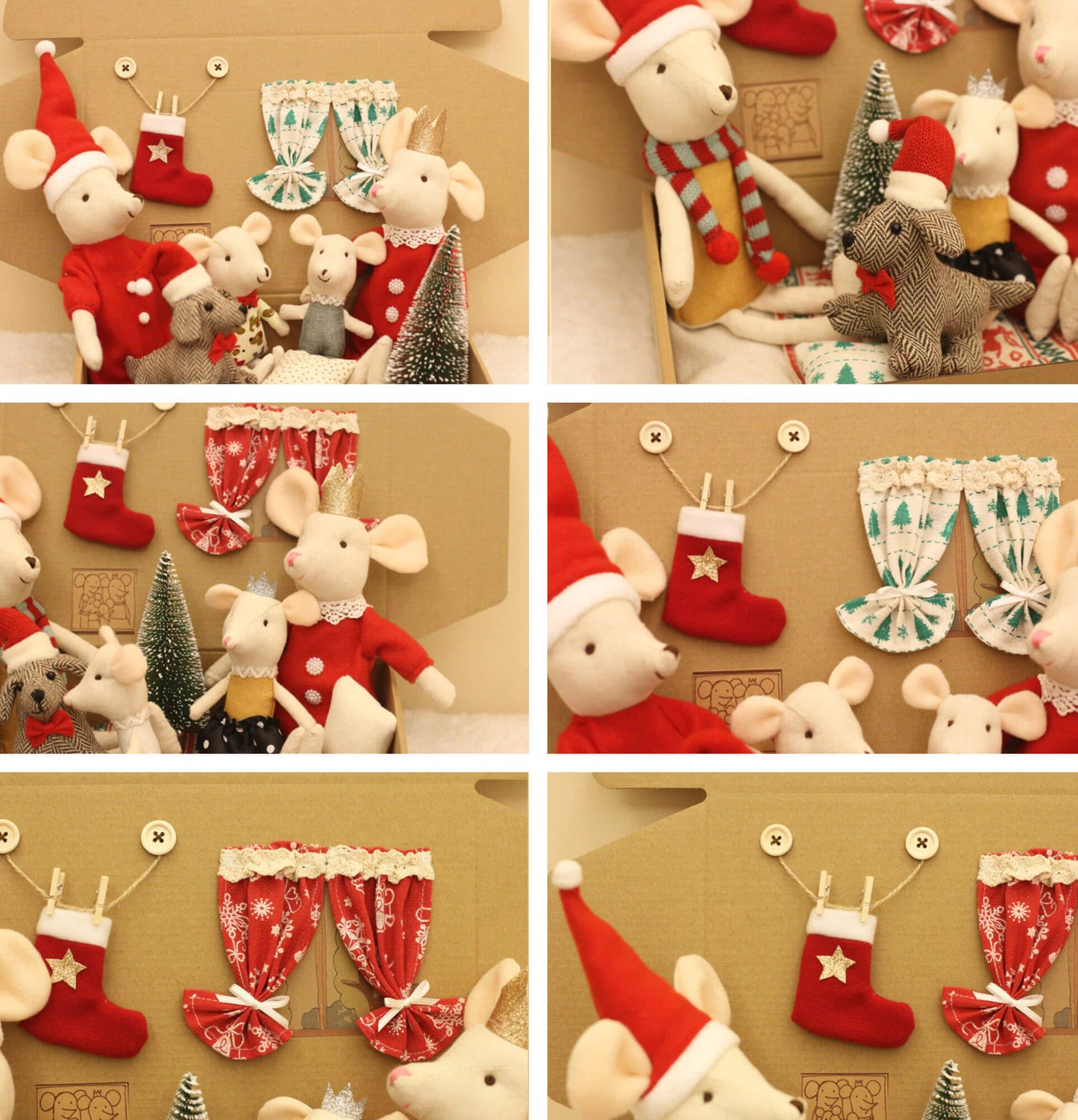 Christmas mouse family & dolls house kids gift