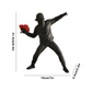 Artist Banksy flower thrower sculpture figurine in black, white or gold