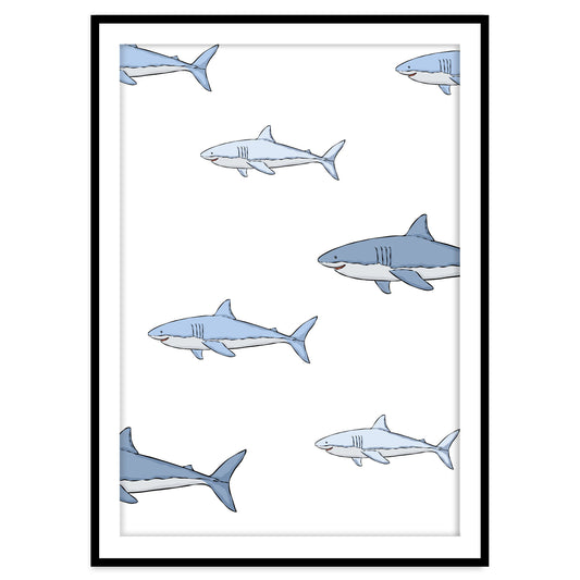 Shark Shoal Art Print