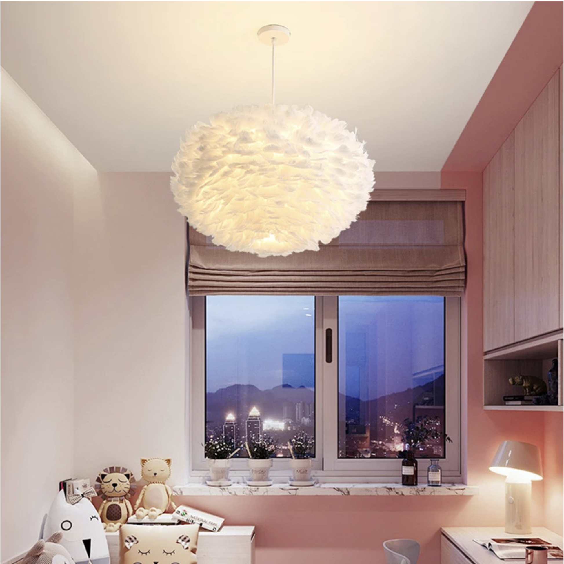 Feather ceiling light deals