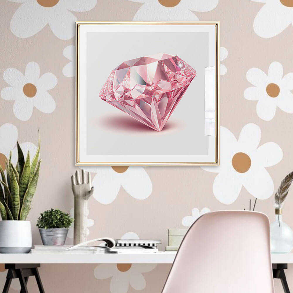 Stampa artistica con diamante rosa
