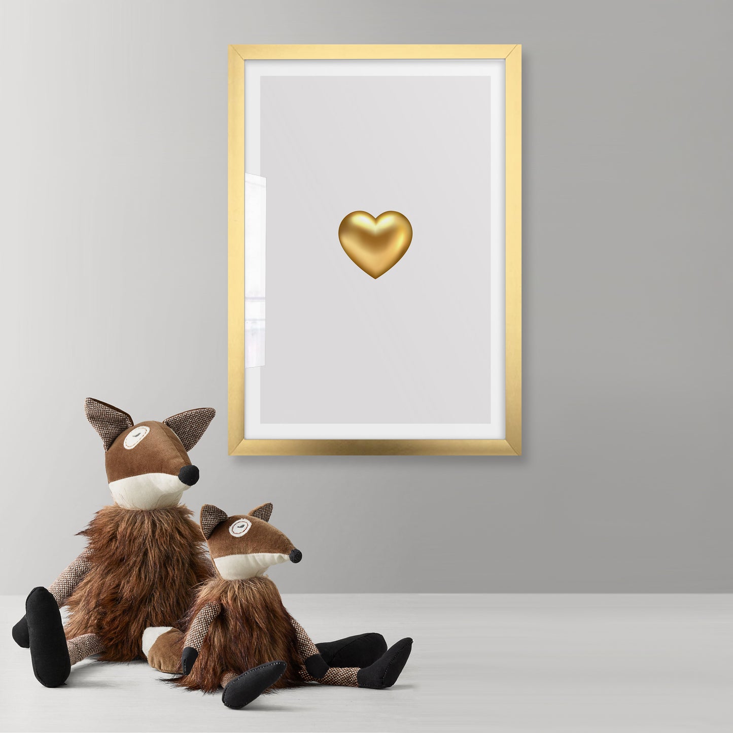 Single Gold 3D Heart Art Print