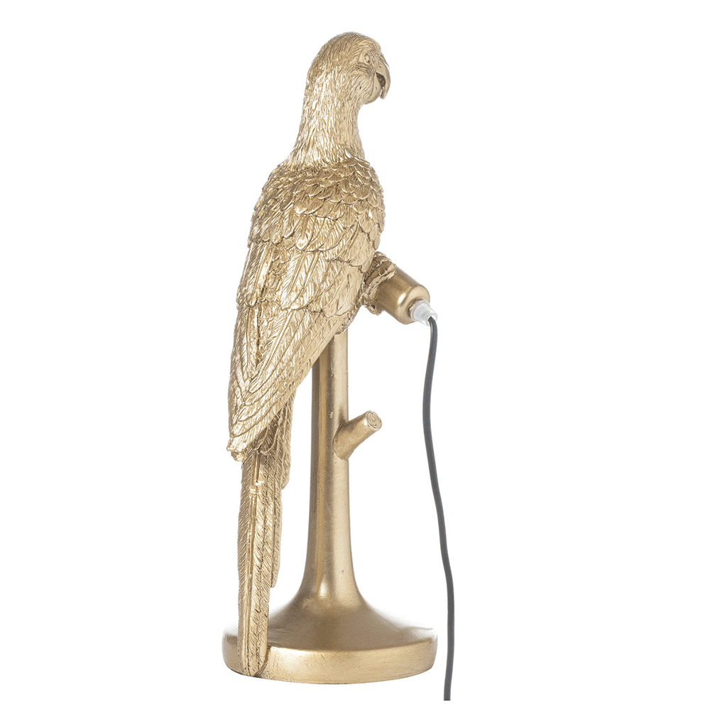 Lampe de table dorée Percy le perroquet