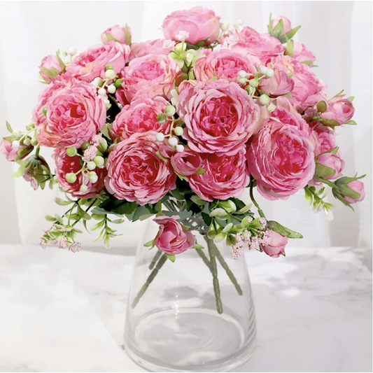 Silk Peony Artificial Flowers - 5 Colours