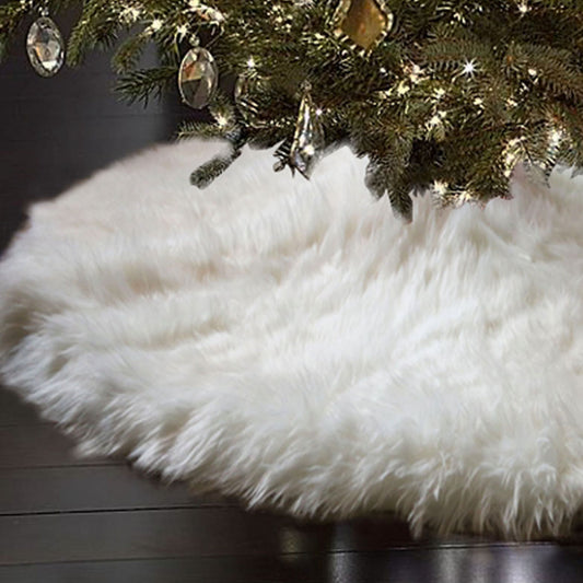 Christmas Tree Skirt - Snow White Faux Fur