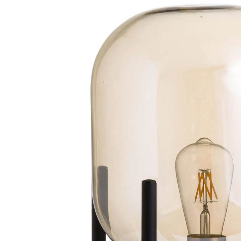 Lámpara de mesa industrial vintage de vidrio brillante