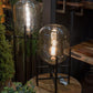 Lámpara de mesa industrial vintage de vidrio brillante