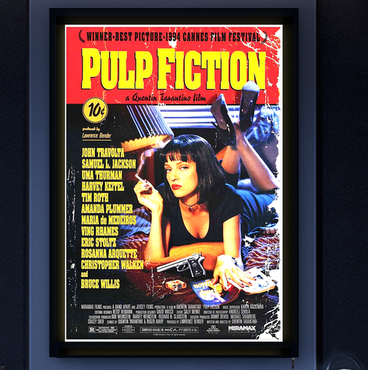 Pulp Fiction LED film incorniciato art