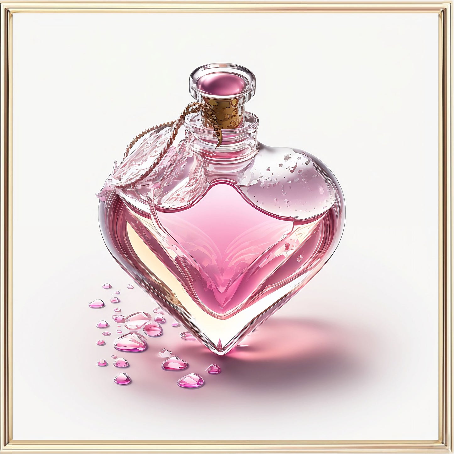 Botella de perfume de corazón Lámina artística