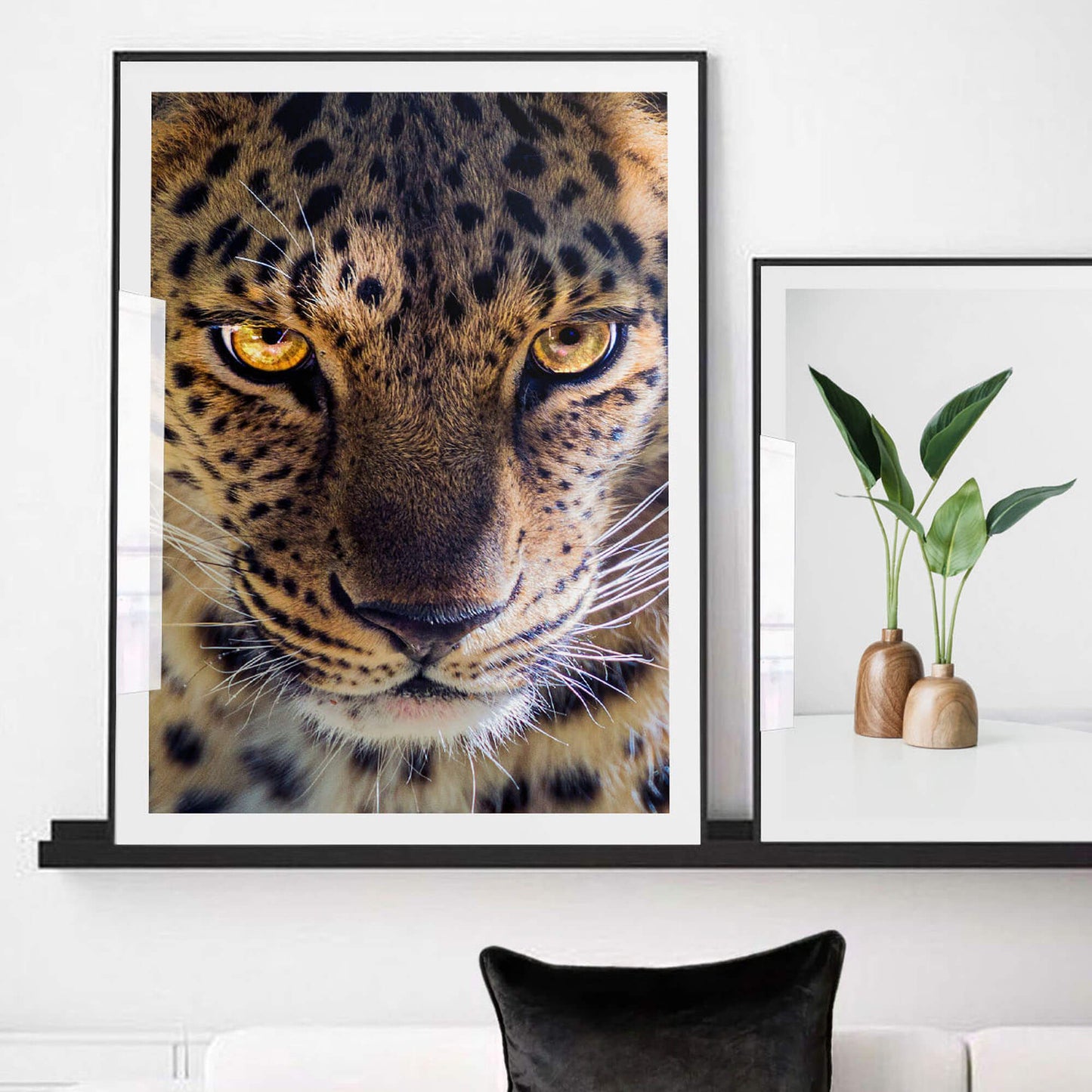Luz de arte con marco de leopardo con retroiluminación LED (B)