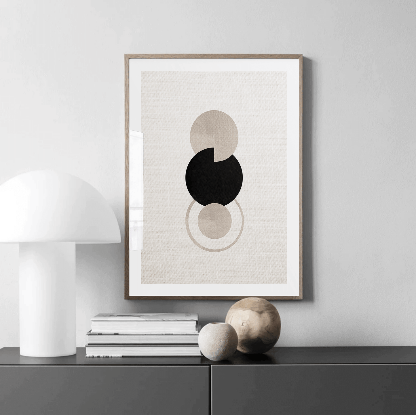 Beige Boho abstract graphic art poster