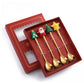 Cucharas navideñas para servir 4 piezas - Oro o plata