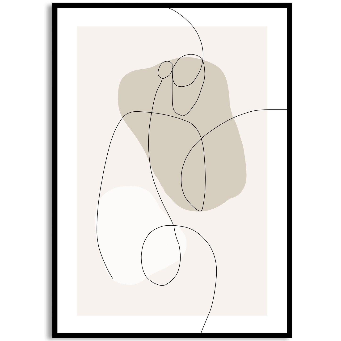 Impression d'art abstrait beige (B)