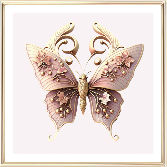 Vaaleanpunainen Butterfly Art Print