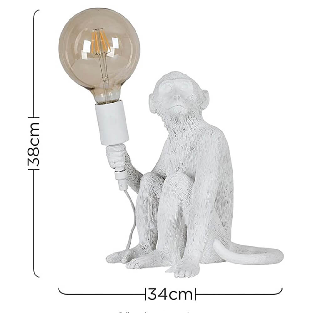 Cheeky Monkey Silver Table Lamp - 4 Colours