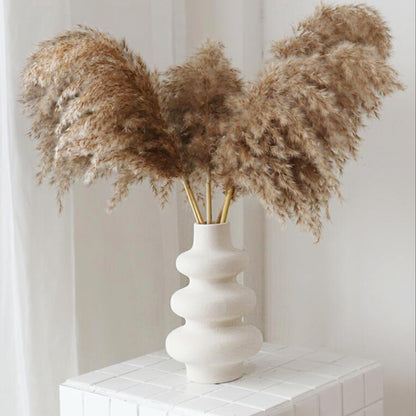 Boho beige vase. Suitable for pampas grass, dried or fresh flowers.
