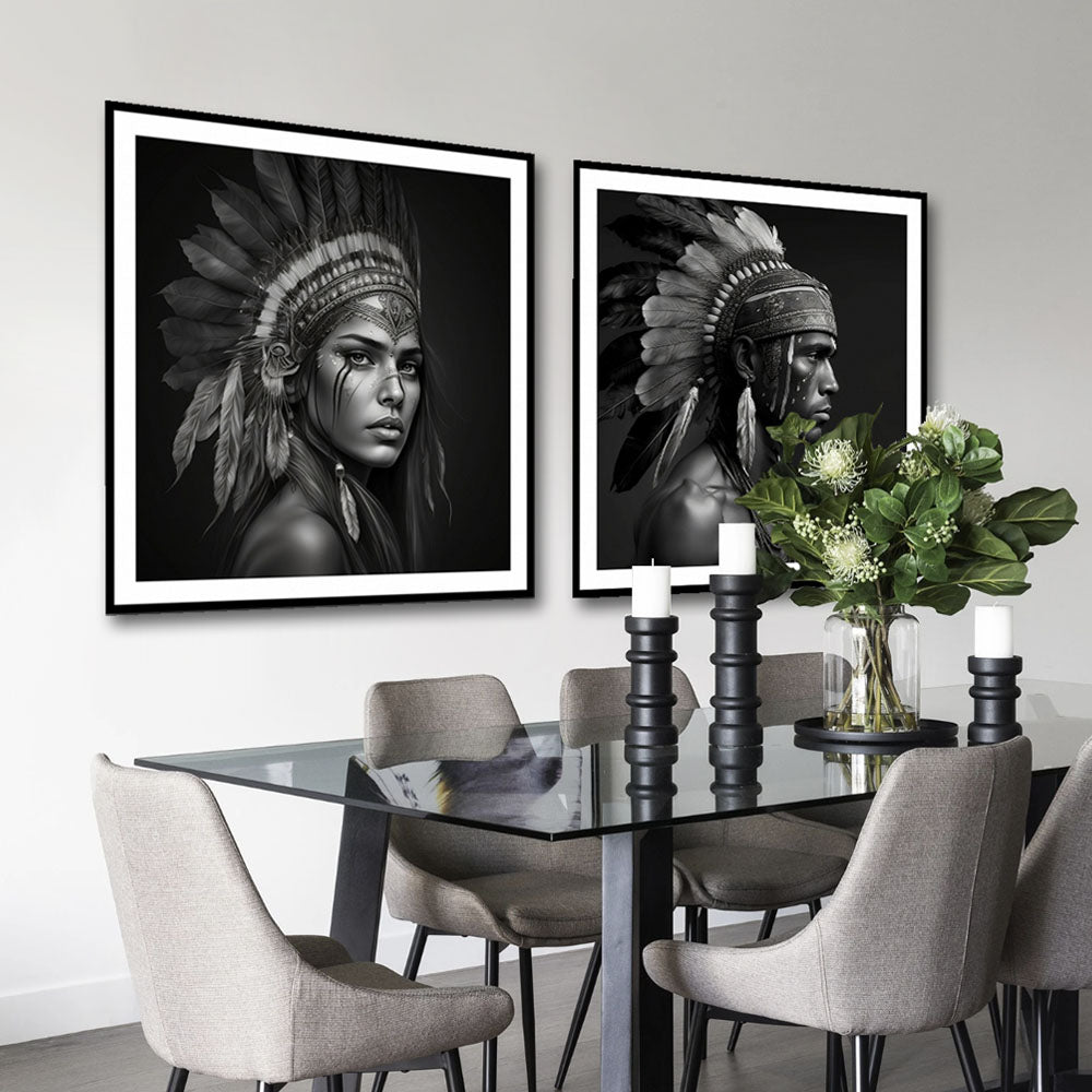 'Fierce' Apache Indian Wall Art Print