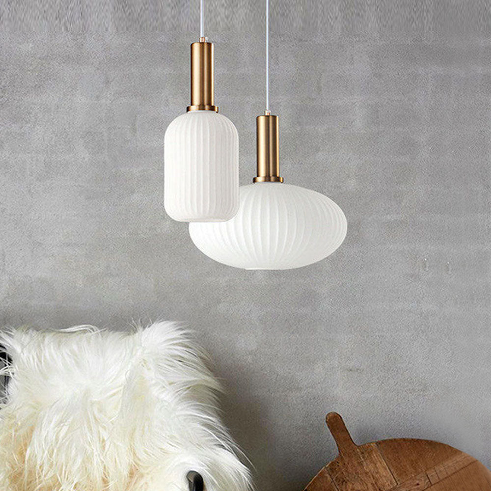 White glass store pendant lights