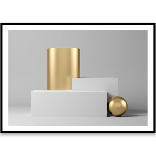 Contemporary Gold Shapes Art Print